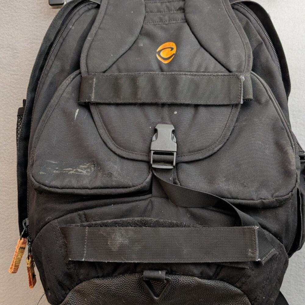 Vtg 90s Clive Trainer Skateboard Snowboard Backpack Rare Black Carry Straps